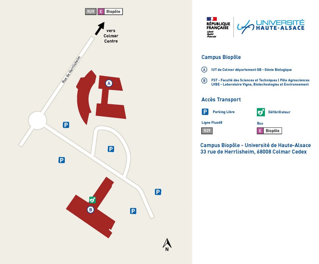 Plan du campus Biopôle à Colmar